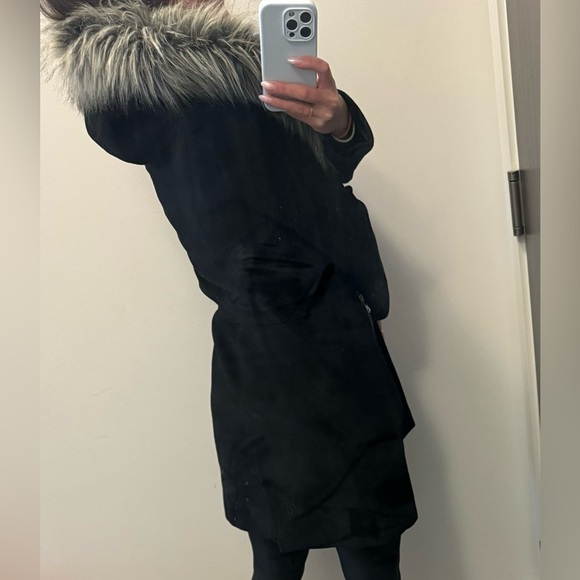 Women’s Belted Wool Robe Coat - Karl Lagerfeld - Picture 3 of 4